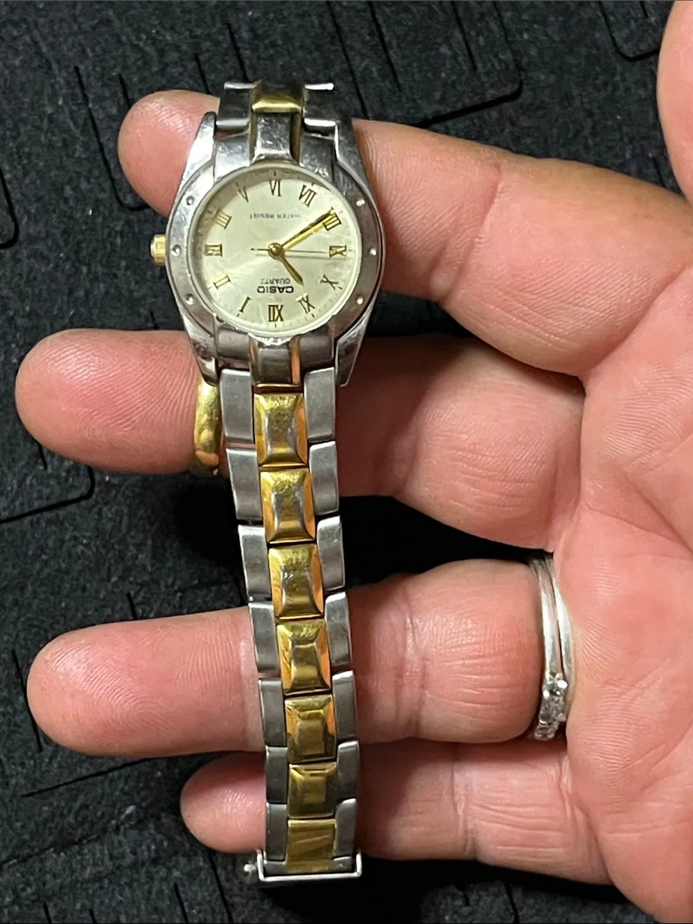 Casio Two-Tone Gold and Silver Ladies Bracelet Watch